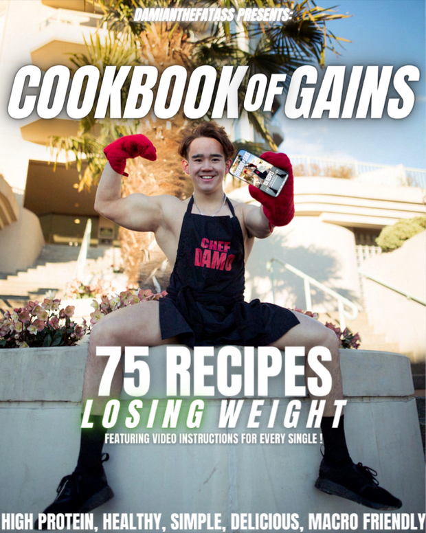 Buy <b>DAMIANTHEFATASS COOKBOOK OF GAINS</b> <br/>and get